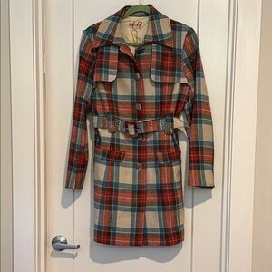 Plaid Belted Coat
